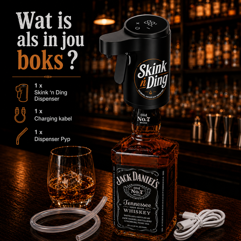 Skink ’n Ding Outomatiese Drank Dispenser - Swart