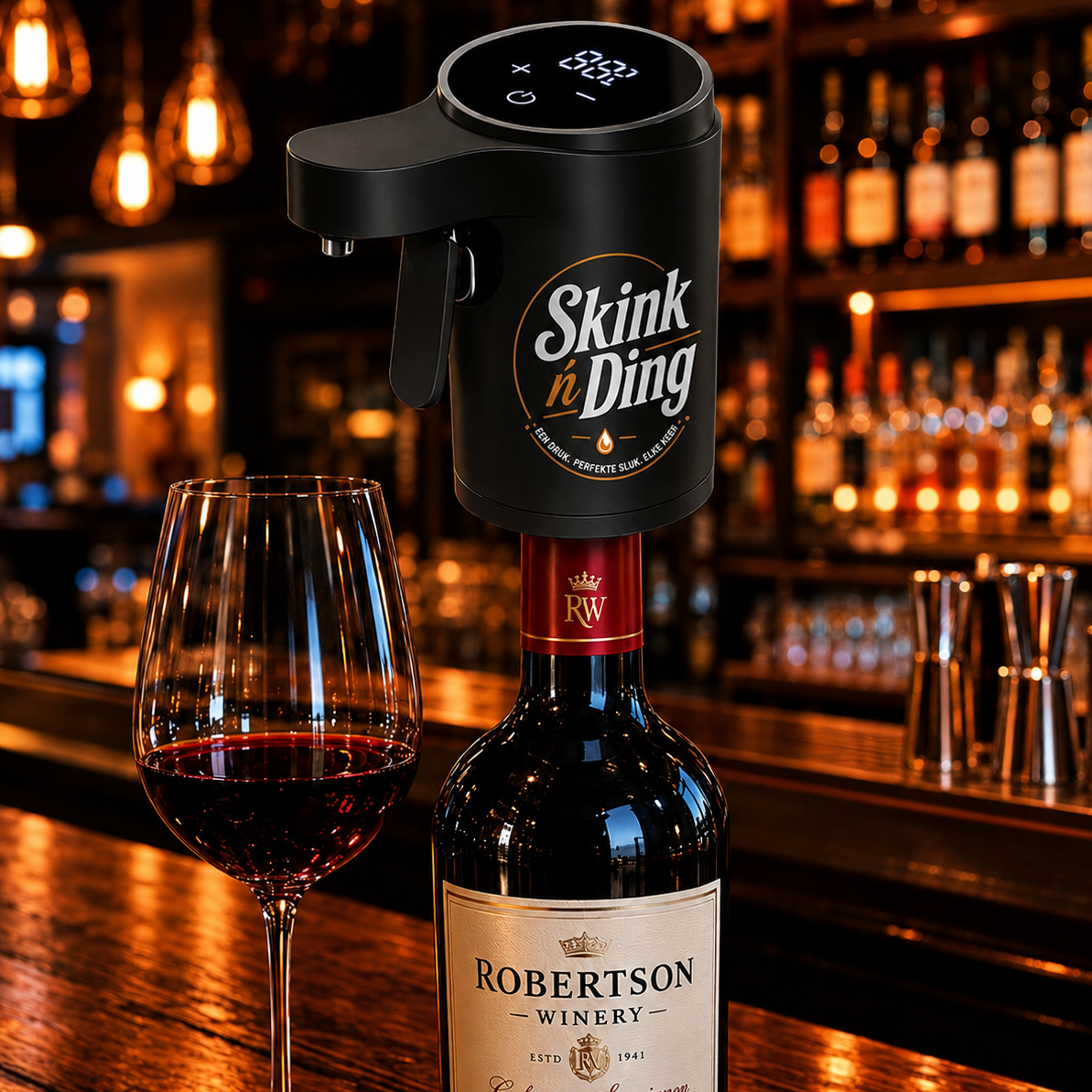 Skink ’n Ding Outomatiese Drank Dispenser - Swart
